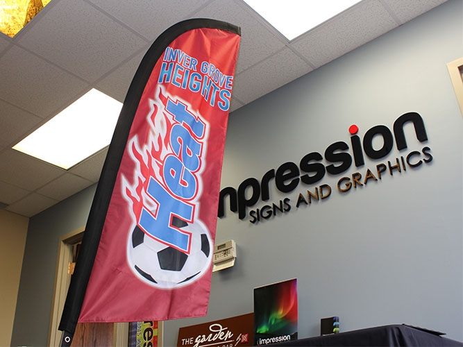Inver Grove Heights Heat Soccer - Razor Banner - Tear Drop Banner - Fabric Banner - Impression Signs and Graphics