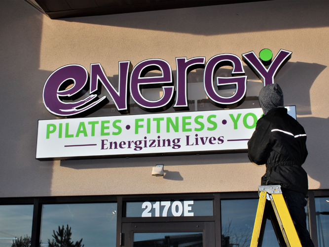 Cabinet Sign - Energy Pilates - Impression Signs and Graphics