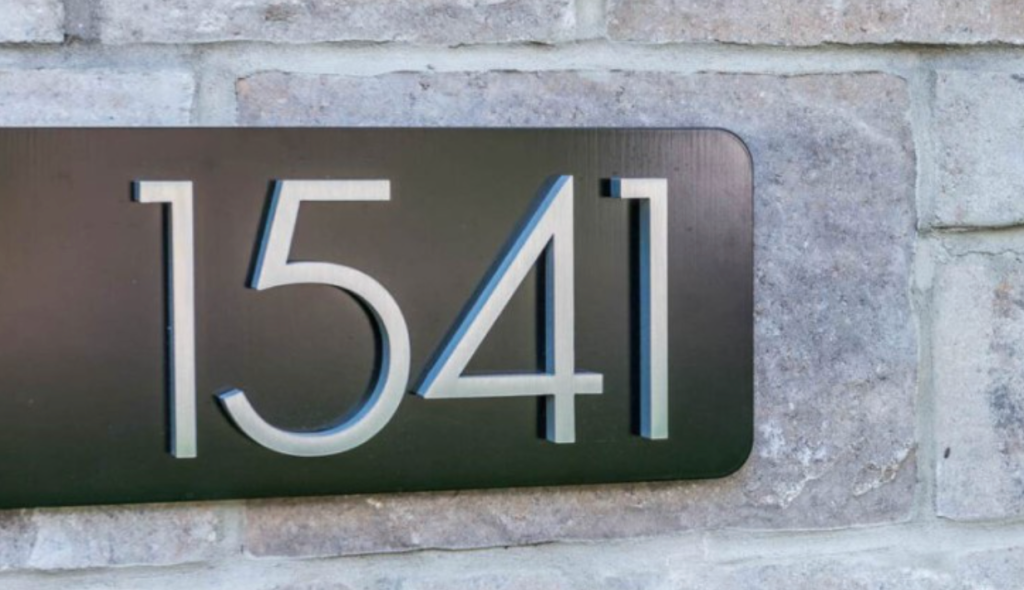 1541 Numbers – Dimensional Aluminum Signage example by Gemini