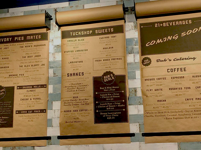 Large Format Print - Printed Menus for Wall - Bub's Aussie Pies - Impression Signs and Graphics