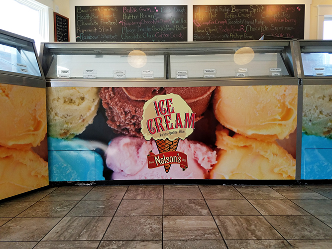 Large Format Print - Cooler Graphics - Nelson's Ice Cream - Impression Signs and Graphics