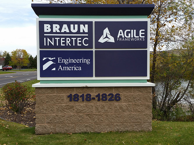 Engineering America Braun Intertec Agile - Monument Sign - Impression Signs and Graphics