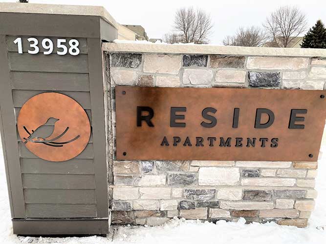 Reside Apartments - Monument Sign - Impression Signs and Graphics