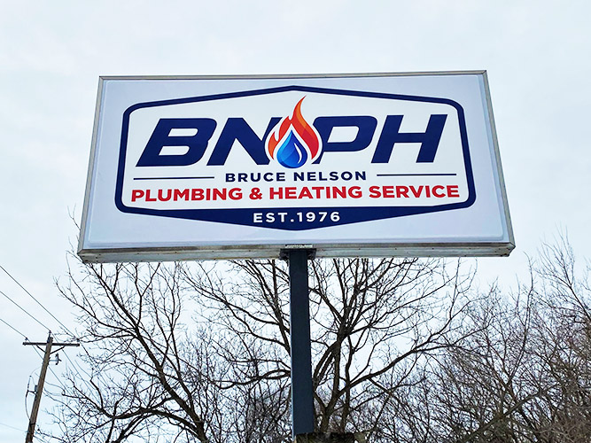 Pylon sign - Bruce Nelson Plumbing & Heating Service