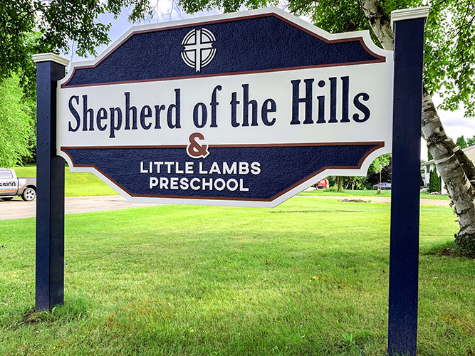 Sandblasted Sign - Shepherd of the Hills - Impression Signs and Graphics