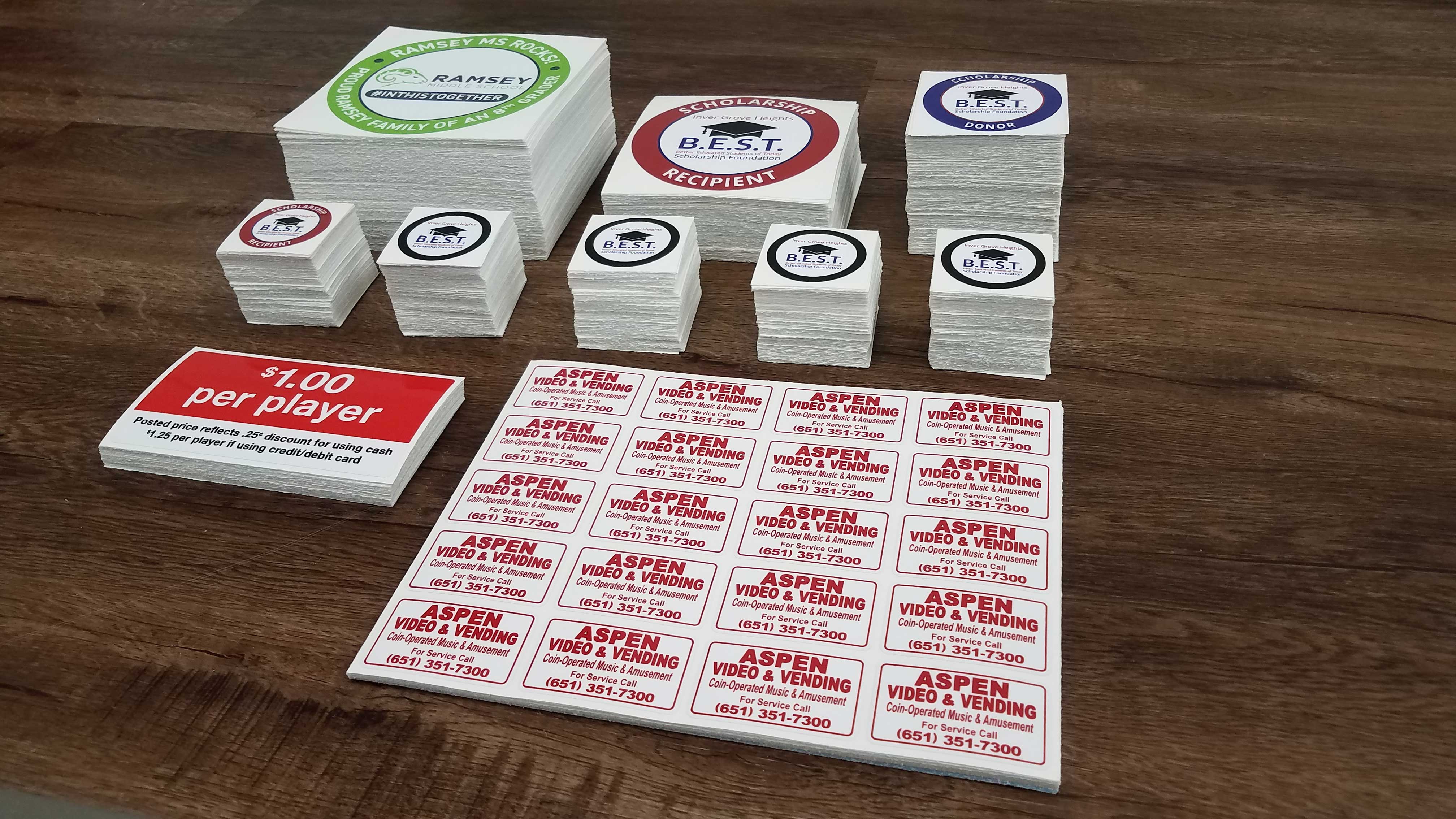 Stack of stickers  - Small format - Impression Signs and Graphics