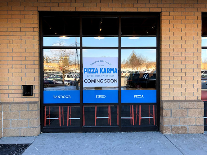 Pizza Karma- Exterior vinyl on window - Impression Signs and Graphics